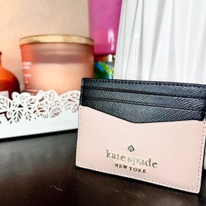 Kate Spade Pink/Black Staci Card Holder BRAND NEW NEVER USED